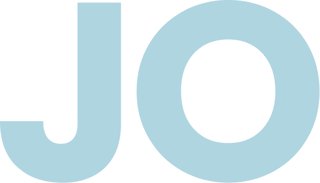 the letters JO stands for Jeanette Ottesen - logo